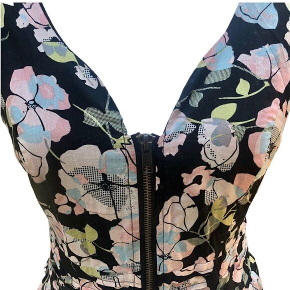 AMERICAN RAG ZIP FRONT FLORAL PRINTED FLOWY COTTON FIT & FLARE M - Picture 7 of 12
